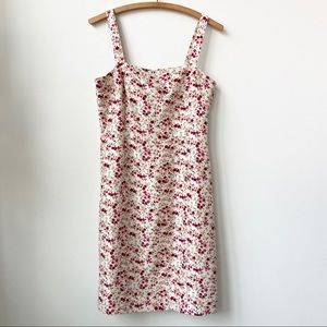 Vintage Silk Cherry Blossom Strappy Dress Size 6
